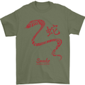 Chinese Zodiac Shengxiao Year of the Snake Mens T-Shirt Cotton Gildan Military Green