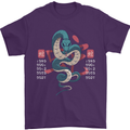 Chinese Zodiac Shengxiao Year of the Snake Mens T-Shirt Cotton Gildan Purple
