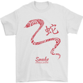 Chinese Zodiac Shengxiao Year of the Snake Mens T-Shirt Cotton Gildan White