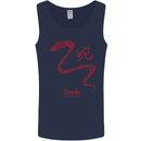Chinese Zodiac Shengxiao Year of the Snake Mens Vest Tank Top Navy Blue