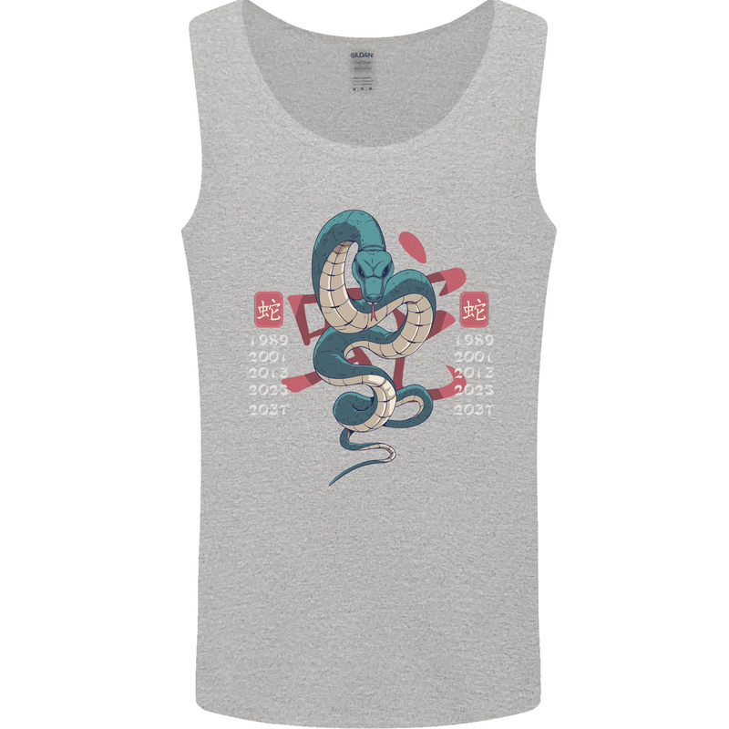 Chinese Zodiac Shengxiao Year of the Snake Mens Vest Tank Top Sports Grey
