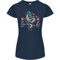 Chinese Zodiac Shengxiao Year of the Snake Womens Petite Cut T-Shirt Navy Blue