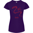Chinese Zodiac Shengxiao Year of the Snake Womens Petite Cut T-Shirt Purple
