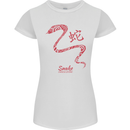 Chinese Zodiac Shengxiao Year of the Snake Womens Petite Cut T-Shirt White