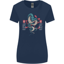 Chinese Zodiac Shengxiao Year of the Snake Womens Wider Cut T-Shirt Navy Blue