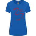 Chinese Zodiac Shengxiao Year of the Snake Womens Wider Cut T-Shirt Royal Blue