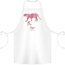 Chinese Zodiac Shengxiao Year of the Tiger Cotton Apron 100% Organic White