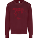 Chinese Zodiac Shengxiao Year of the Tiger Kids Sweatshirt Jumper Maroon