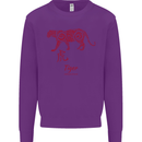 Chinese Zodiac Shengxiao Year of the Tiger Kids Sweatshirt Jumper Purple