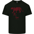 Chinese Zodiac Shengxiao Year of the Tiger Mens Cotton T-Shirt Tee Top Black