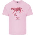 Chinese Zodiac Shengxiao Year of the Tiger Mens Cotton T-Shirt Tee Top Light Pink
