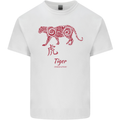 Chinese Zodiac Shengxiao Year of the Tiger Mens Cotton T-Shirt Tee Top White