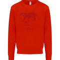 Chinese Zodiac Shengxiao Year of the Tiger Mens Sweatshirt Jumper Bright Red