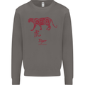 Chinese Zodiac Shengxiao Year of the Tiger Mens Sweatshirt Jumper Charcoal