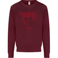 Chinese Zodiac Shengxiao Year of the Tiger Mens Sweatshirt Jumper Maroon