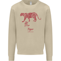 Chinese Zodiac Shengxiao Year of the Tiger Mens Sweatshirt Jumper Sand