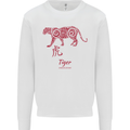Chinese Zodiac Shengxiao Year of the Tiger Mens Sweatshirt Jumper White