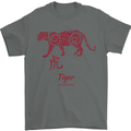 Chinese Zodiac Shengxiao Year of the Tiger Mens T-Shirt Cotton Gildan Charcoal