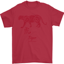 Chinese Zodiac Shengxiao Year of the Tiger Mens T-Shirt Cotton Gildan Red