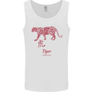 Chinese Zodiac Shengxiao Year of the Tiger Mens Vest Tank Top White