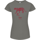 Chinese Zodiac Shengxiao Year of the Tiger Womens Petite Cut T-Shirt Charcoal