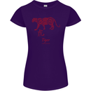 Chinese Zodiac Shengxiao Year of the Tiger Womens Petite Cut T-Shirt Purple
