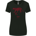 Chinese Zodiac Shengxiao Year of the Tiger Womens Wider Cut T-Shirt Black