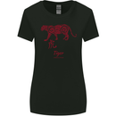Chinese Zodiac Shengxiao Year of the Tiger Womens Wider Cut T-Shirt Black