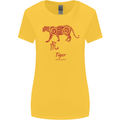Chinese Zodiac Shengxiao Year of the Tiger Womens Wider Cut T-Shirt Yellow
