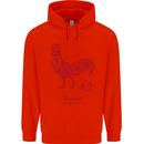 Chinese Zodiac Year of the Rooster Childrens Kids Hoodie Bright Red