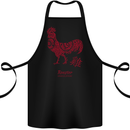 Chinese Zodiac Year of the Rooster Cotton Apron 100% Organic Black