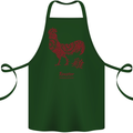 Chinese Zodiac Year of the Rooster Cotton Apron 100% Organic Forest Green