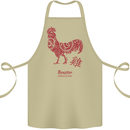 Chinese Zodiac Year of the Rooster Cotton Apron 100% Organic Khaki