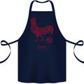 Chinese Zodiac Year of the Rooster Cotton Apron 100% Organic Navy Blue