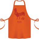 Chinese Zodiac Year of the Rooster Cotton Apron 100% Organic Orange