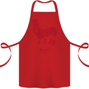 Chinese Zodiac Year of the Rooster Cotton Apron 100% Organic Red