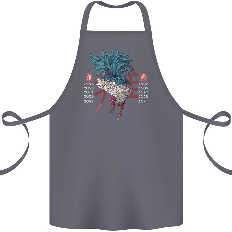 Chinese Zodiac Year of the Rooster Cotton Apron 100% Organic Steel