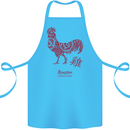 Chinese Zodiac Year of the Rooster Cotton Apron 100% Organic Turquoise