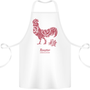 Chinese Zodiac Year of the Rooster Cotton Apron 100% Organic White