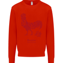 Chinese Zodiac Year of the Rooster Kids Sweatshirt Jumper Bright Red