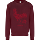 Chinese Zodiac Year of the Rooster Kids Sweatshirt Jumper Maroon