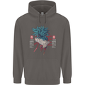 Chinese Zodiac Year of the Rooster Mens 80% Cotton Hoodie Charcoal