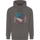 Chinese Zodiac Year of the Rooster Mens 80% Cotton Hoodie Charcoal