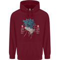 Chinese Zodiac Year of the Rooster Mens 80% Cotton Hoodie Maroon