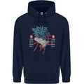 Chinese Zodiac Year of the Rooster Mens 80% Cotton Hoodie Navy Blue