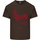 Chinese Zodiac Year of the Rooster Mens Cotton T-Shirt Tee Top Dark Chocolate