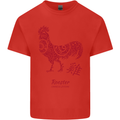 Chinese Zodiac Year of the Rooster Mens Cotton T-Shirt Tee Top Red