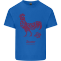 Chinese Zodiac Year of the Rooster Mens Cotton T-Shirt Tee Top Royal Blue