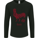 Chinese Zodiac Year of the Rooster Mens Long Sleeve T-Shirt Black