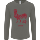 Chinese Zodiac Year of the Rooster Mens Long Sleeve T-Shirt Charcoal